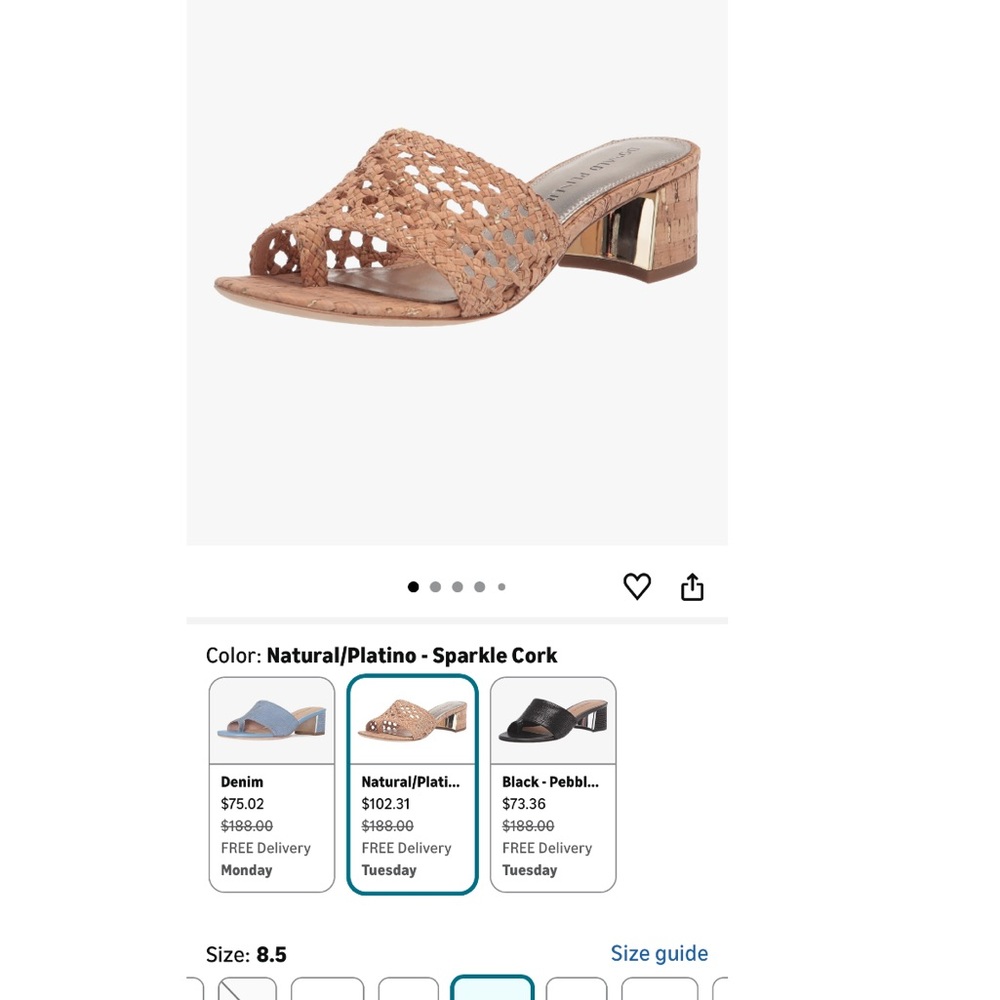 Donald J. Pliner Natural Woven Block Heel Mules